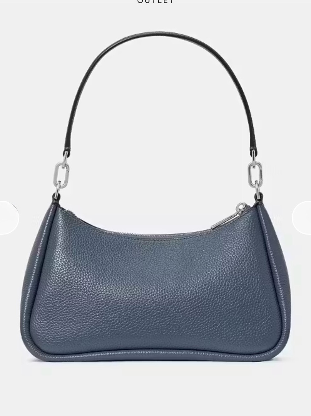 Kate Spade Pebble Leather Shoulder Bag in Slate Blue with crossbody strap NWOT - Picture 2 of 11